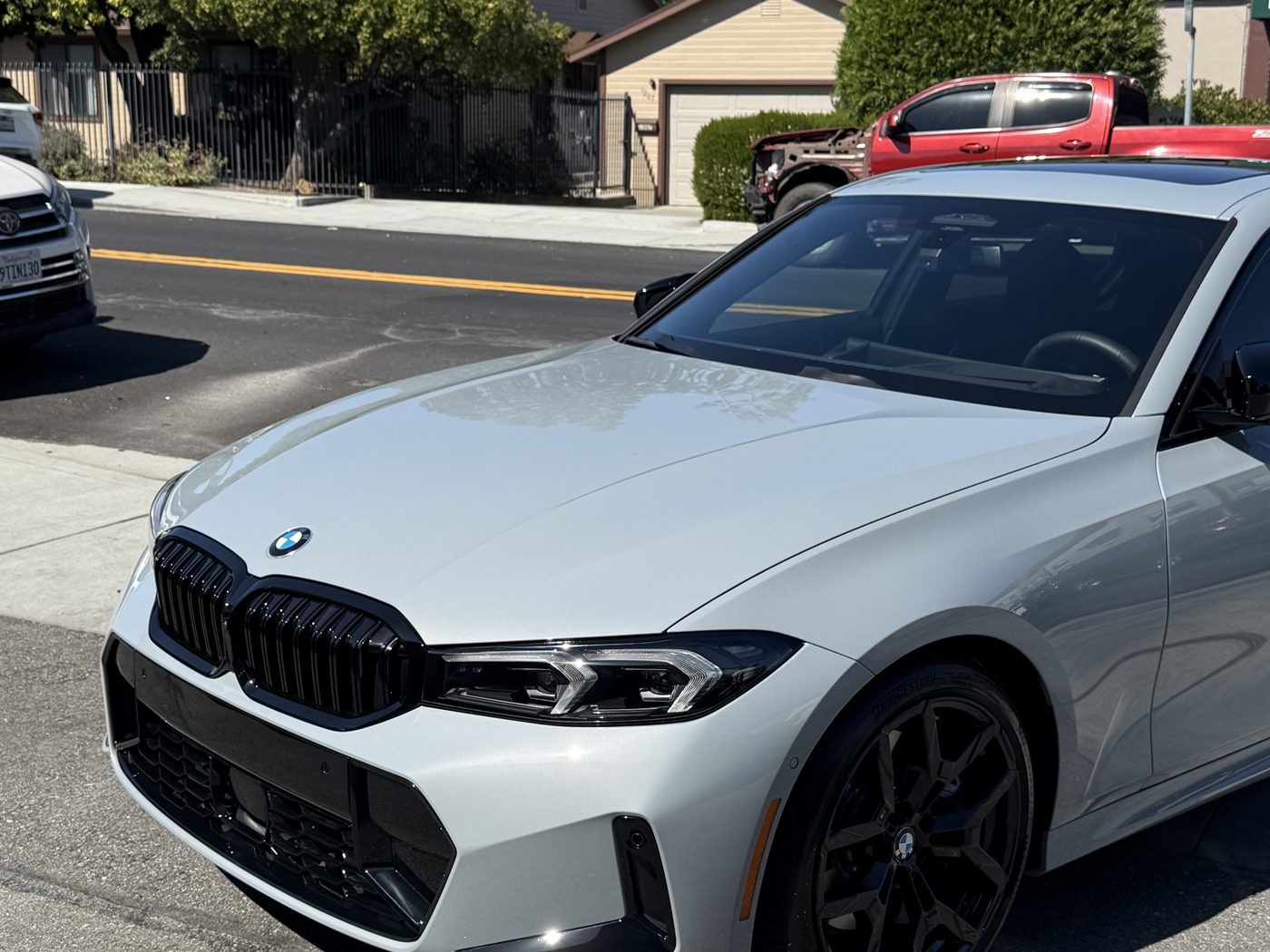 White BMW sedan